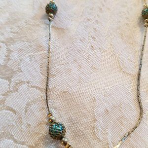 Necklace-Green Mesh beads- Necklace
